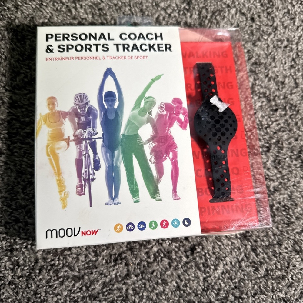 Moov Now Fitness Black Personal Coach & Sports Tracker Sleep Monitor NIB